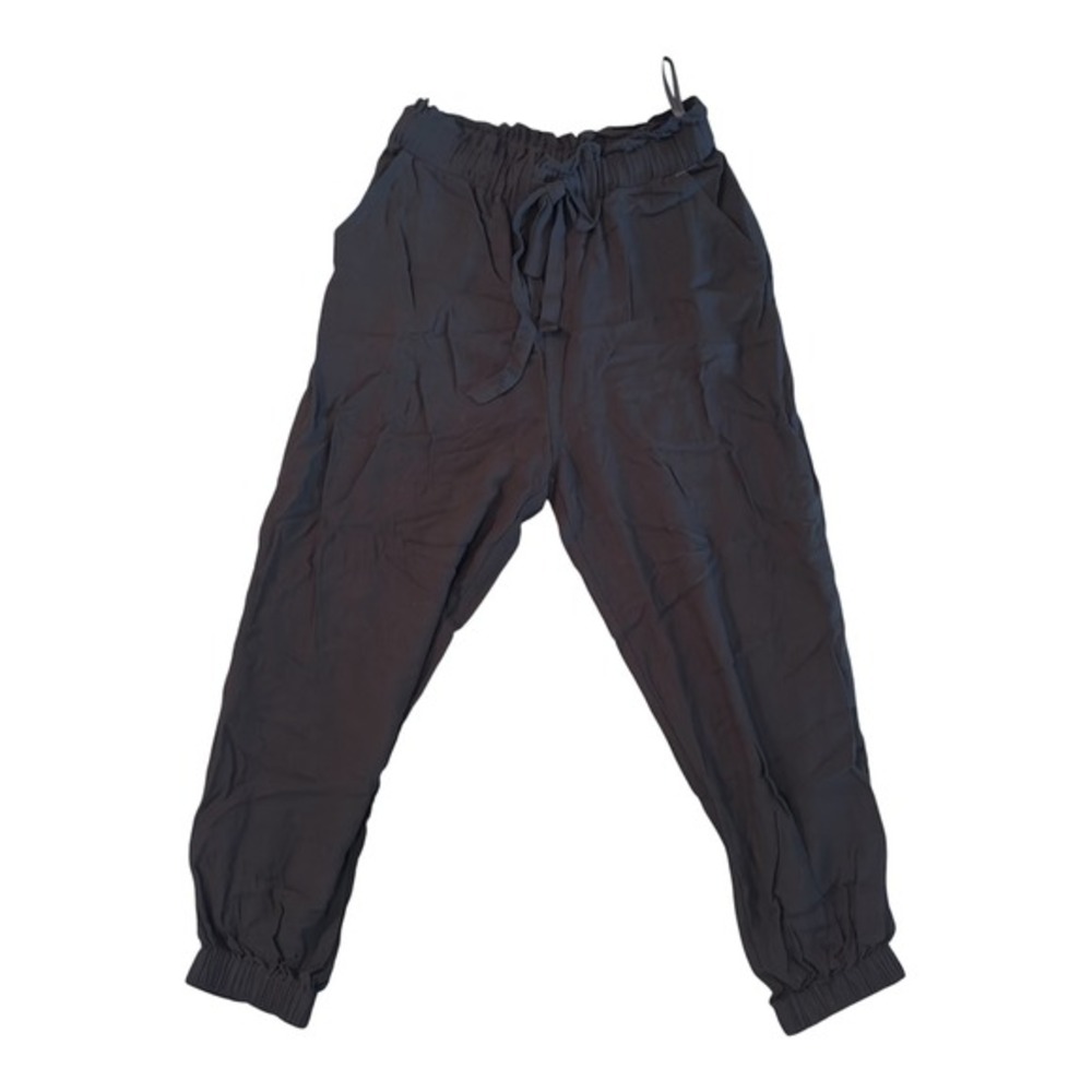 Doe & Rae Womens Black 100% Rayon Elastic Waist Jogger Pants Small NWT